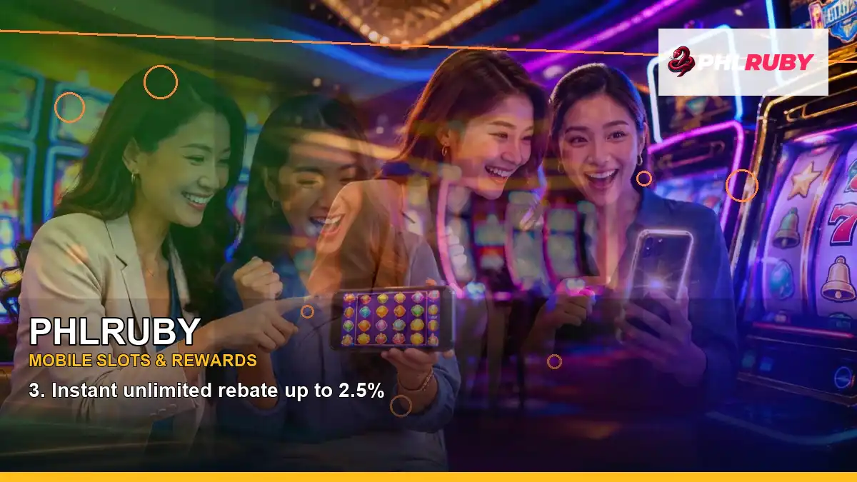 PHLRUBY high-energy casino cashback rewards in a panoramic reel layout for Philippine players