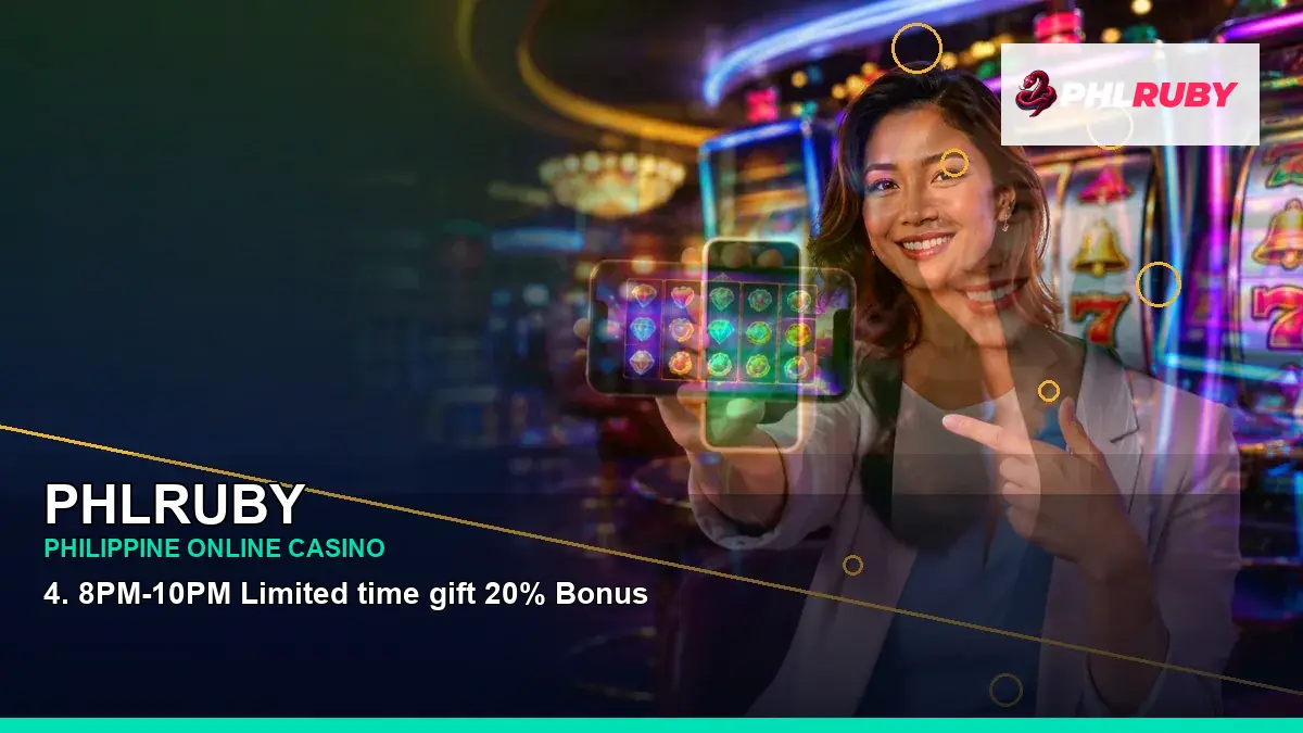 PHLRUBY gold jackpot slot games featuring an adult Filipina casino host with a wide-action composition