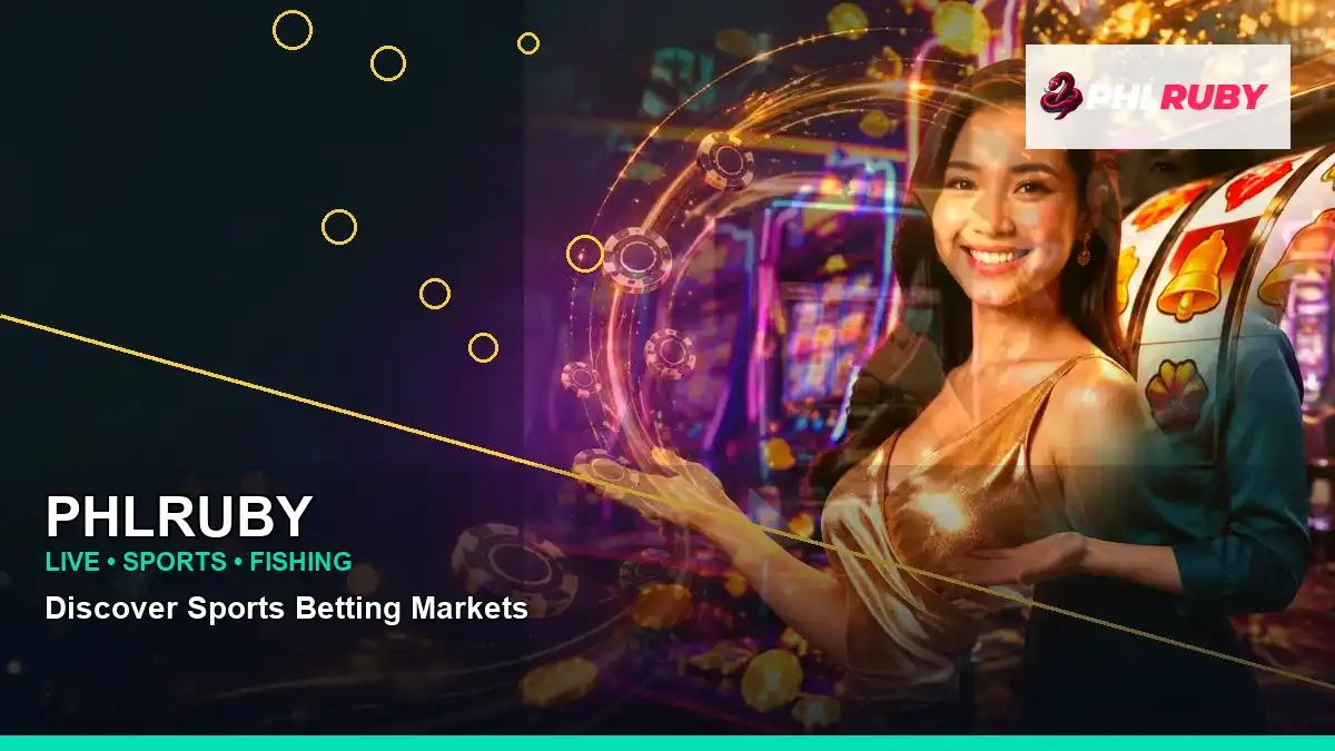 PHLRUBY lucky reels online slot games featuring an adult Filipina casino host with a right-framed composition